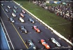 Longford ‘South Pacific Trophy’ grid 2 March 1964; #2 Brabham BT7A, Hill in the red winning BT4 and Matich in the pale BT7A, then Stillwell.jpg