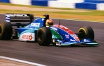 Eddie Irvine, Jordan at 1994 Silverstone test.jpg