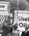 Mansell celebrates after winning the race, Brands Hatch, British Grand Prix 1986..jpg